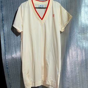 Adidas Cream and Red V-Neck Dress